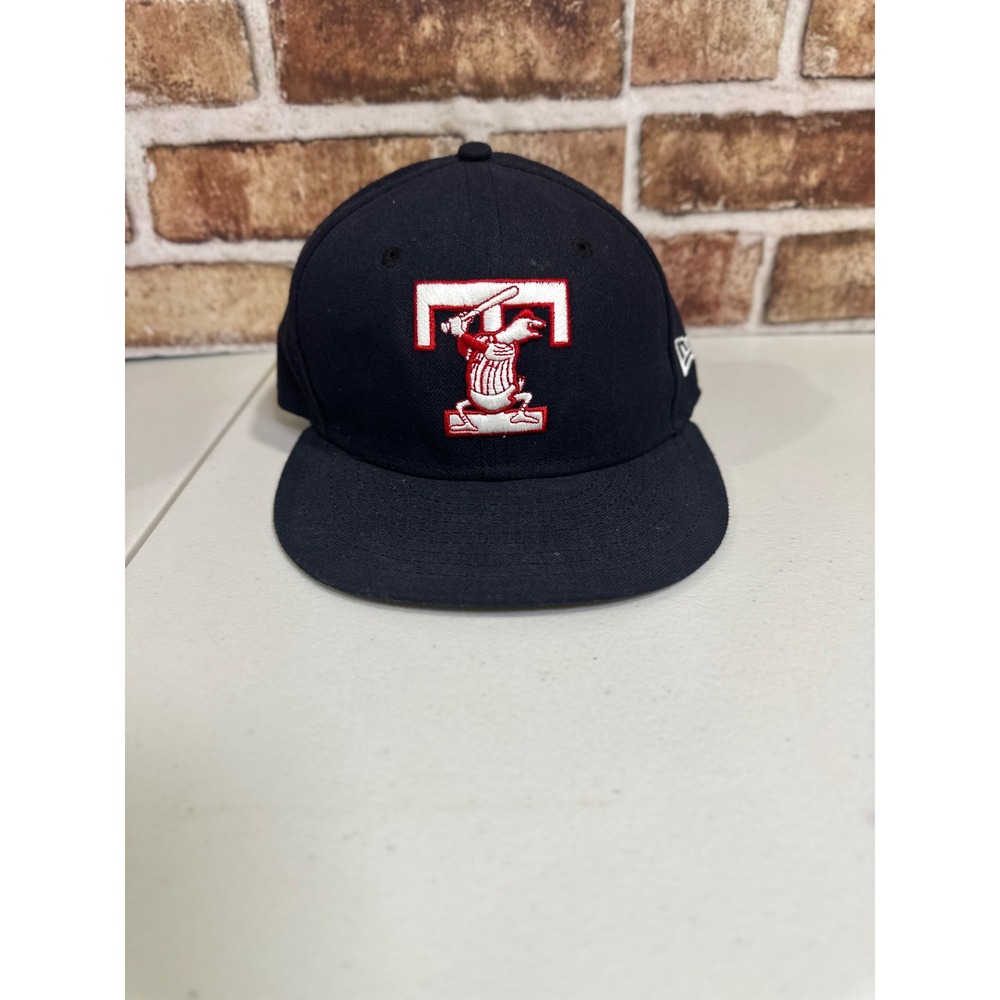 New Era 59Fifty Toledo‎ Mud Hens Fitted Baseball Hat Navy Blue Size 7 MiLB Cap